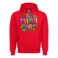 Red mardi gras Zipper Hoodie - MaliasSmallBusiness