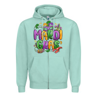 Seafoam mardi gras Zipper Hoodie - MaliasSmallBusiness