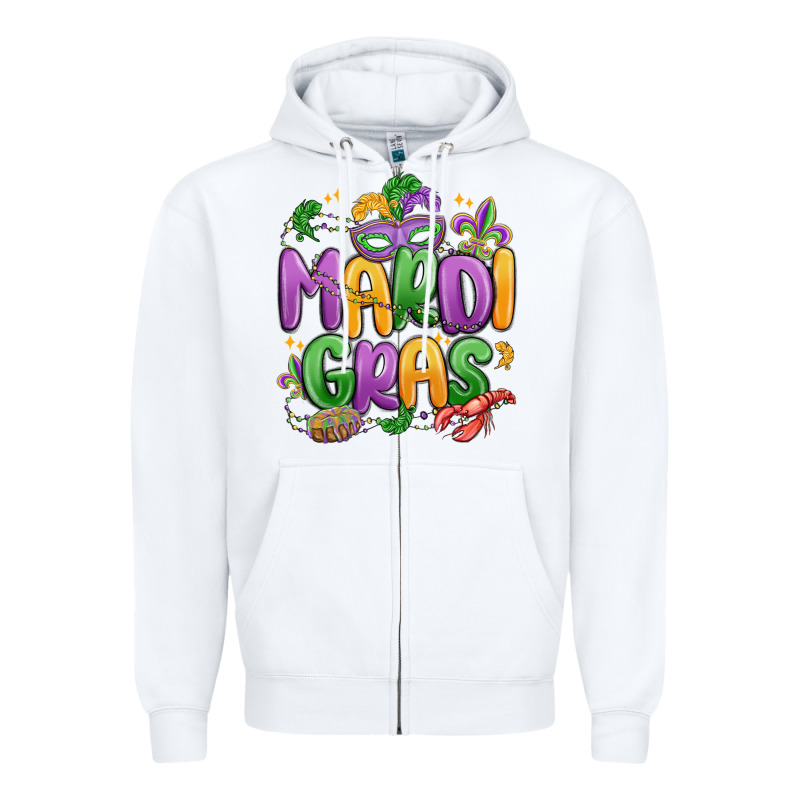 Mardi Gras Zipper Hoodie by MaliasSmallBusiness | Teevron