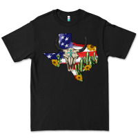 Black bull skull texas map american playng Premium Tee - BarkalooDesign