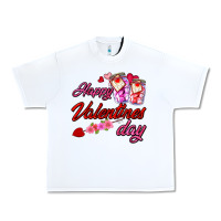 White happy valentines day Urban Heavy Tee - AdoDesignShop