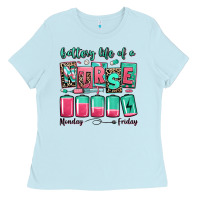 Baby Blue battery life of a nurse Ladies Tee - RanaPortraitStore