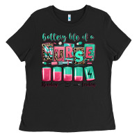 Black battery life of a nurse Ladies Tee - RanaPortraitStore