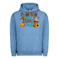 Pigment Pebble Blue pumpkin spice and jesus christ Urban Hoodie - CowGirlArtShop