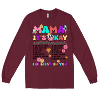 Burgundy mama it's okay Long Sleeve Tee - JahusDesignShop