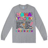Heather Grey mama it's okay Long Sleeve Tee - JahusDesignShop