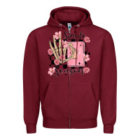 Burgundy single season Zipper Hoodie - MaliasSmallBusiness