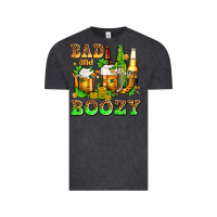 Vintage Black bad and boozy with beer Vintage Tee - AdoDesignShop