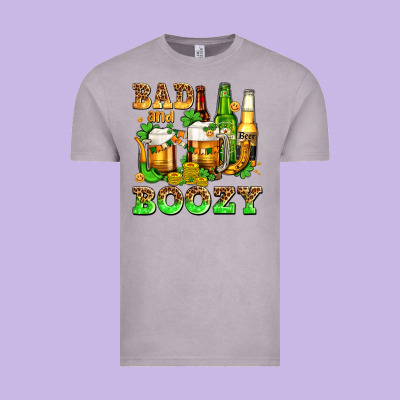 Bad And Boozy With Beer Vintage Tee Designed By Adodesignshop
