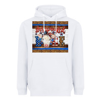 White 4th of July Western Star Spangled Baby Cow Heavyweight Hoodie - LillyAllenDesigns