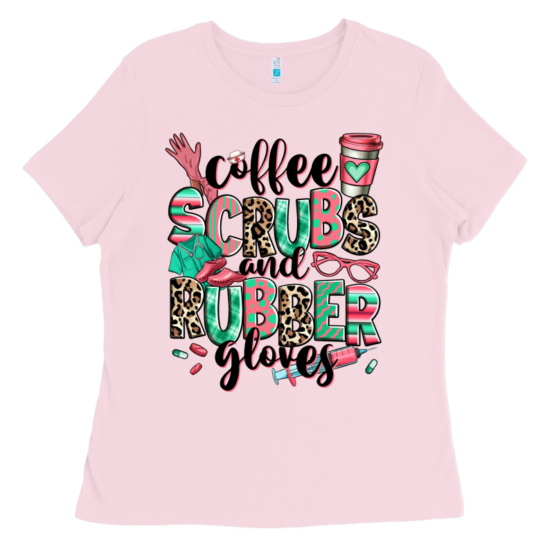 Coffee Scrubs And Rubber Gloves Ladies Tee by RanaPortraitStore | Teevron