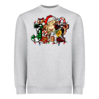 Heather Grey joy and cow christmas candies and letters Heavyweight Sweatshirt - AdoDesignShop
