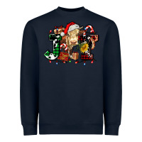 Navy joy and cow christmas candies and letters Heavyweight Sweatshirt - AdoDesignShop