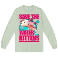 Matcha save the water kittens axolotl Long Sleeve Tee - Jasminsmagicworld