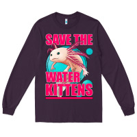 Plum save the water kittens axolotl Long Sleeve Tee - Jasminsmagicworld
