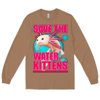 Toasted Coconut save the water kittens axolotl Long Sleeve Tee - Jasminsmagicworld