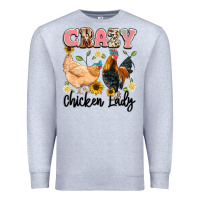 Heather Grey crazy chicken lady Premium Sweatshirt - Artiststas