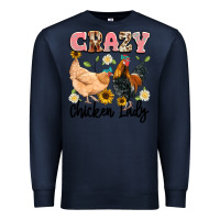 Navy crazy chicken lady Premium Sweatshirt - Artiststas
