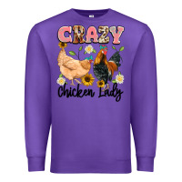 Purple crazy chicken lady Premium Sweatshirt - Artiststas