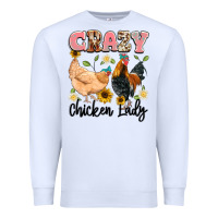 White crazy chicken lady Premium Sweatshirt - Artiststas