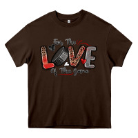 Chocolate Brown for the love of the game hockey Heavy Core Tee - Zillion Design Studio