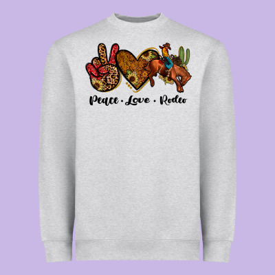 Peace Love Rodeo Heavyweight Sweatshirt Designed By Jahusdesignshop