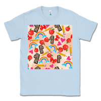 Dusty Blue back to school seamless pattern 1 (3600x3600) Classic Tee - AdoDesignShop