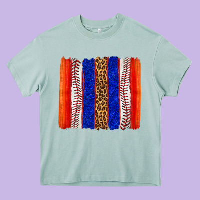 Baseball Brush Strokes Heavy Core Tee Designed By Texasbilliewilder