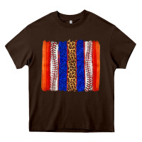 Chocolate Brown baseball brush strokes Heavy Core Tee - texasbilliewilder