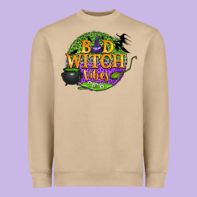 Bad Witch Vibes Heavyweight Sweatshirt Designed By Bundleandbundleshop