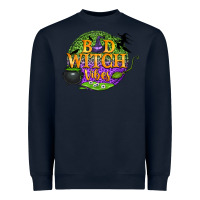 Navy bad witch vibes Heavyweight Sweatshirt - BundleAndBundleShop