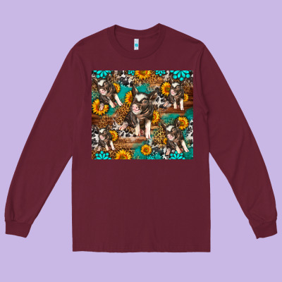 Western Pigs Long Sleeve Tee Designed By Lillyallendesigns
