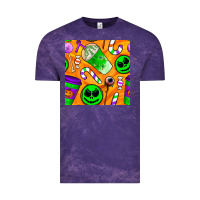 Cloud Purple halloween snacks seamless pattern Vintage Tee - BundleAndBundleShop