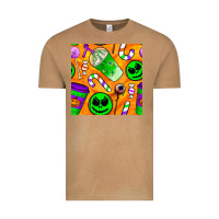 Vintage Camel halloween snacks seamless pattern Vintage Tee - BundleAndBundleShop