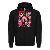 Black cute valentines day Zipper Hoodie - MaliasSmallBusiness