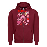 Burgundy cute valentines day Zipper Hoodie - MaliasSmallBusiness