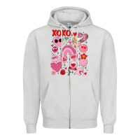 Dove Grey cute valentines day Zipper Hoodie - MaliasSmallBusiness