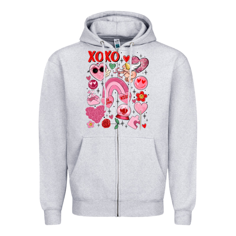 Cute Valentines Day Zipper Hoodie by MaliasSmallBusiness | Teevron