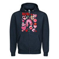 Navy cute valentines day Zipper Hoodie - MaliasSmallBusiness