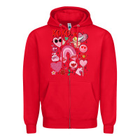 Red cute valentines day Zipper Hoodie - MaliasSmallBusiness