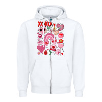 White cute valentines day Zipper Hoodie - MaliasSmallBusiness