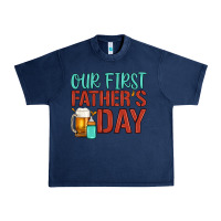 Navy our first father's day Urban Heavy Tee - Artiststas