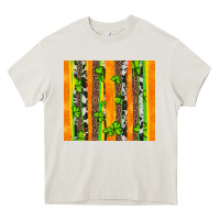 Cream st patricks shamrock with cowhide Heavy Core Tee - Artiststas