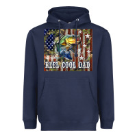 Navy 4th of July Western Reel Cool Dad Bass Heavyweight Hoodie - LillyAllenDesigns