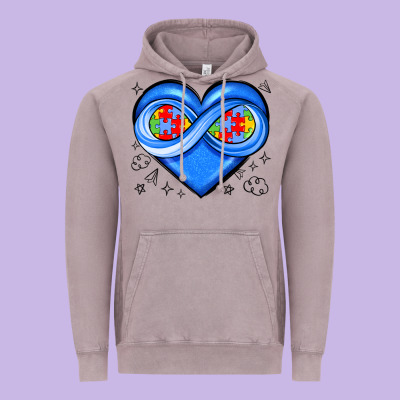 Infinity Heart Autism Awareness Vintage Hoodie Designed By Jahusdesignshop