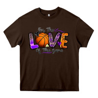 Chocolate Brown for the love of the game basketball Heavy Core Tee - Zillion Design Studio