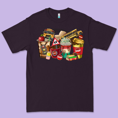School Bus Driver Coffee Cups Premium Tee Designed By Texasbilliewilder
