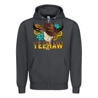 Smoke yeehaw bull skull Zipper Hoodie - NancyCooperArtShop