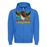 Yeehaw Bull Skull Zipper Hoodie | Teevron