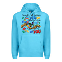 Ocean Blue i would not change you autism Premium Hoodie - JahusDesignShop